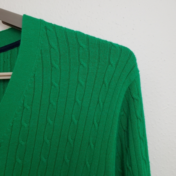 Tommy Hilfiger Pima Cotton cable knit style cardigan button front H - Picture 2 of 10